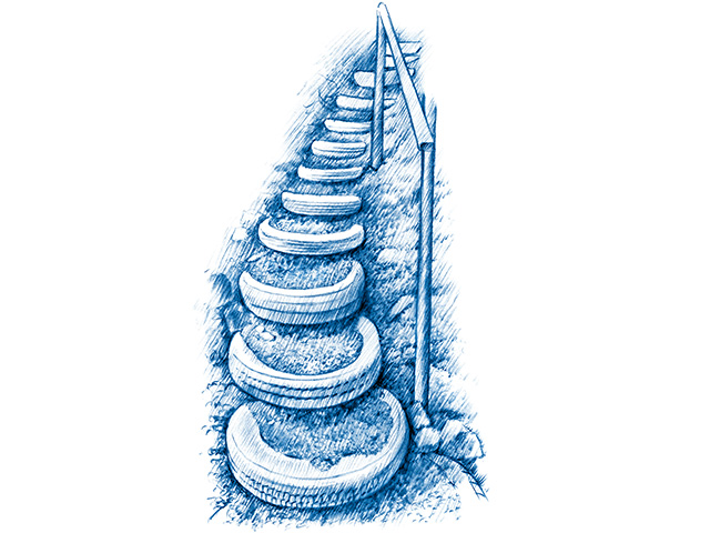 Stairway of Tires (Progressive Farmer image by Ray E. Watkins Jr.)