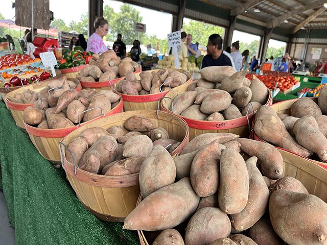 Products such as sweet potatoes have more local options to sell under a pair of USDA programs created in response to problems with pandemic supply chains. More than 10,000 farmers sold products under those programs, but USDA canceled 2025 funding for the programs last week. (DTN photo by Chris Clayton)