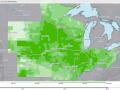 The darker the green shading, the higher the corn-yield estimates. This map is from the 2020 Digital Yield Tour. (DTN File Photo)