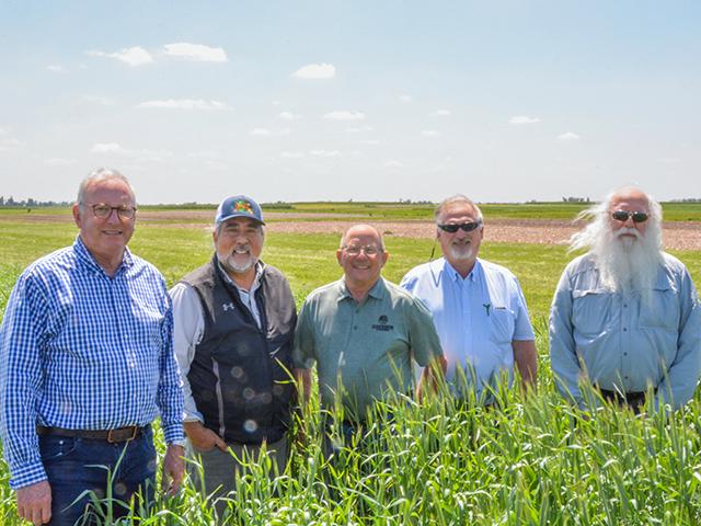 (Left to right) Ernie Shea, A.G. Kawamura, Ray Gaesser, Fred Yoder and Howard-Yana Shapiro. Kawamura, Yoder and Shapiro are Solutions from the Land&#039;s three co-chairs. Gaesser is an SfL board member. (Chris Clayton)