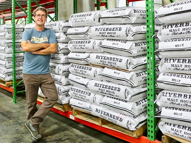 Brent Manning, co-founder of Riverbend Malt House, works with growers from five states. (Des Keller)