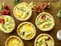 Greek-Style, Broccoli-Cheddar, and Bacon and Green Onion Quiches (Rachel Johnson)