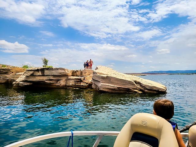 Blogger Tiffany Dowell Lashmet said her family found a perfect spot with rocks for jumping while enjoying a family reunion. (DTN/Progressive Farmer photo by Tiffany Dowell Lashmet)