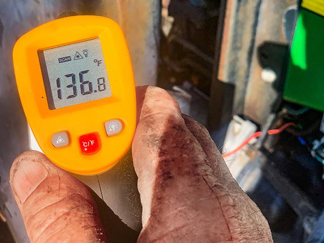 Be careful around tools and parts during the high temperature days of summer. (Steve Thompson)