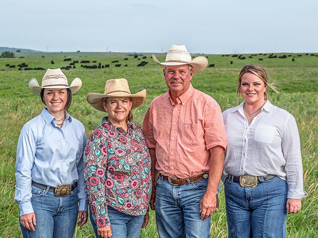 Downey Ranch is owned by Barb Downey and husband, Joe Carpenter (center), and their daughters, Laura (left) and Anna (right) Carpenter. (NCBA, Environmental Stewardship Award Program)