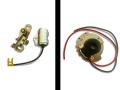 Conventional system with points (left), electronic ignition (right). (Steve Thompson)