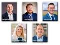 From left, David White Sr., Heather Malcolm, Caleb Hopkins, Chad Gent, Kevin Kuper (Photos provided by the featured ag lenders respectively)