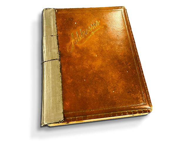 Much more than addresses are contained in this treasured, leather-bound book. (Tiffany Dowell Lashmet)