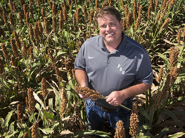 Hoxie, Kansas, farmer Mitchell Baalman helps lead a voluntary effort to reduce irrigation water use that is expected to increase the life of the Ogallala Aquifer in his area by 20 years. (Progressive Farmer image by Larry Reichenberger)