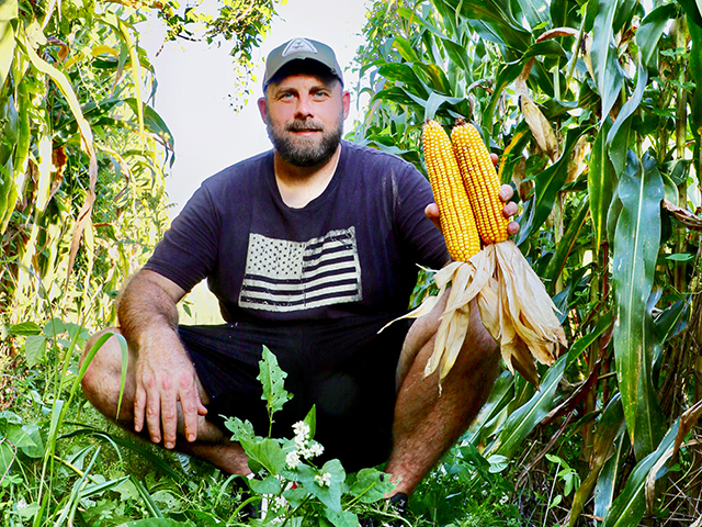 Russell Hedrick is running trials on 60-inch corn rows that provide more space to grow cover crops for his cattle to graze following harvest. (Des Keller)