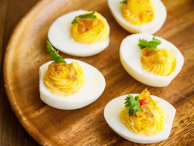 Sweet and Spicy Deviled Eggs (Rachel Johnson)