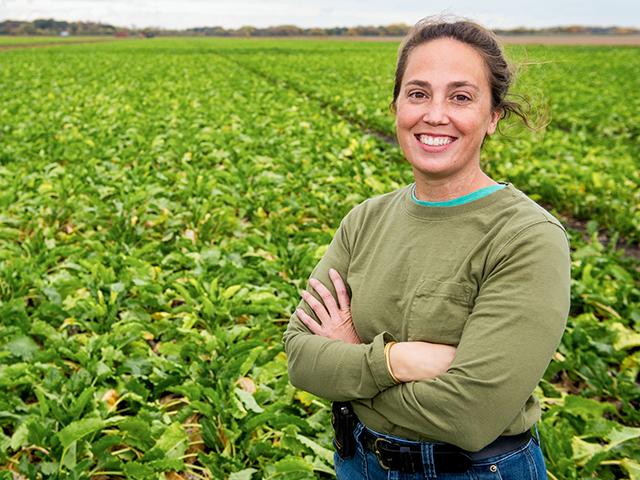 As a fifth-generation farmer, Rachel Arneson leans on Arneson Farms&#039; collective heritage, new technologies and market opportunities. (Joel Reichenberger)