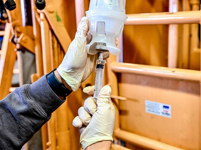 When giving injections, read the directions and warning labels to avoid problems. (Jennifer Carrico)