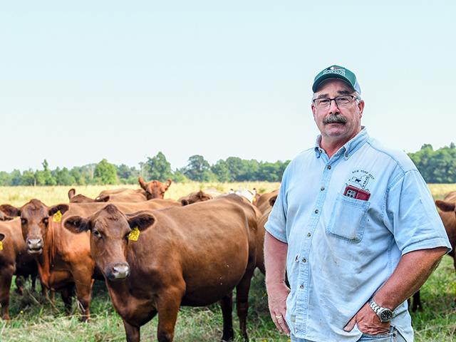 John Kriese sends his heifers out to be developed and bred. (Becky Mills)