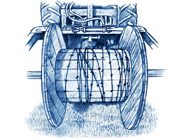 Wire Spool for Old Fencing (Illustration by Ray E. Watkins Jr.)