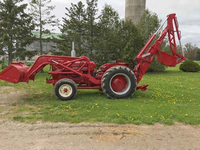 A red tractor for Valentine&#039;s Day. This 1956 International 300 tractor equipped with a Wagner backhoe is owned by Robert Robinson of Parkhill, Ontario, Canada. (Photo courtesy of Robert Robinson)