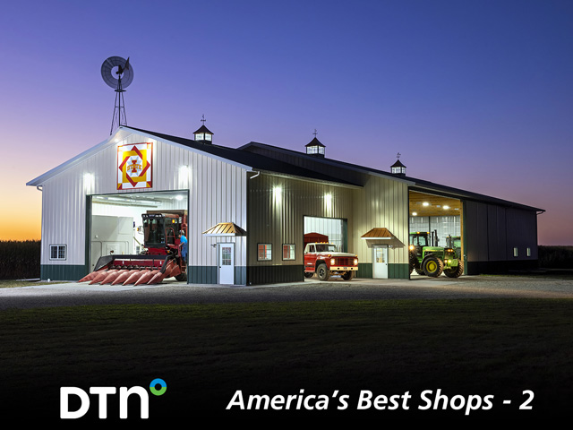 Clinton Ryan&#039;s shop was designed, with all the doors including the smaller service doors, for efficient movement of equipment and maintenance workflow. (DTN/Progressive Farmer photo by Mark Tade)