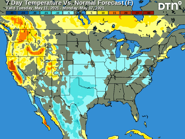 5 Day Us Weather Map Increasing Moisture But Cold