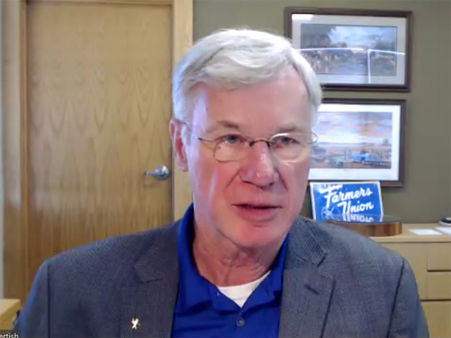 Gary Wertish, president of the Minnesota Farmers Union, talks about pricing challenges for livestock producers at a virtual event for National Farmers Union, which seeks to increase visibility on agricultural competition issues. (Image from virtual event) 