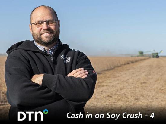 Joe Morken, of Casselton, North Dakota, was one of many soybean farmers in the area who are unhappy with Tharaldson Ethanol&#039;s attempt to block North Dakota Soybean Processors from being built. Construction of the new soybean crush facility is expected to begin this year, next door to the ethanol plant. (DTN photo by Joel Reichenberger)