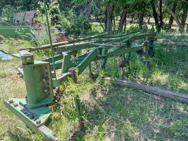 A vintage John Deere model F145 plow. John Deere announced recently it was stopping production of a moldboard plow but still will produce a reversible moldboard plow. (DTN photo by Russ Quinn)