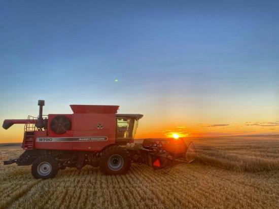 It's important to take a moment or two to celebrate a sunset and harvest, according to DTN farmer adviser John Kowalchuk, who farms in central Alberta. (Photo courtesy of John Kowalchuk)