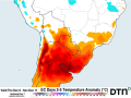 High temperatures continue to be up to 40 Celsius (104 Fahrenheit) across much of Argentina&#039;s Pampas region through Dec. 11 before a cold front pushes out the heat. That front will also clear out chances for precipitation. (DTN graphic)