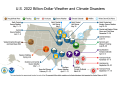 The year 2022 had 18 separate billion-dollar extreme weather and climate events, ranking third highest in the 43-year record. (NOAA/NCEI graphic)
