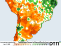 No matter how it is shown, precipitation during the last several months has been well-below normal in Argentina. This image is just the last 90 days, but the effects extend out more than six months, causing cuts to production estimates. (DTN graphic)