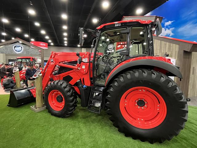 The HX Series from KIOTI offers models from 90 to 115 hp and features a KIOTI-engineered 3.8L diesel engine. It will be available later this year. (DTN photo by Gregg Hillyer)