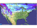 Northern U.S. snow depth of near 20 inches is either the same or greater than snow depth at the same point in the year 2009. (NOAA map)