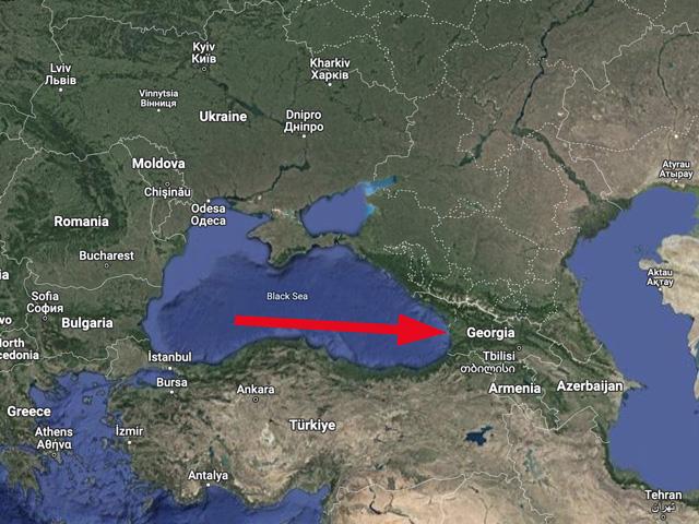 Georgia is where wine was first made some 8,000 years ago. (Map courtesy Google)