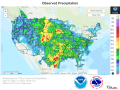 Rainfall during the last seven days was heavy across a lot of the middle of the country. Areas in yellow, over 2 inches, covered a lot of territory in the Plains into the Midwest, many of which had been dealing with long-term drought issues. (NOAA graphic)
