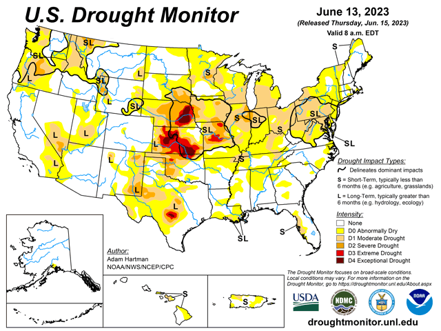 Drought has increased across the Corn Belt for yet another week, covering most of the region in at least moderate drought. (U.S. Drought Monitor graphic)
