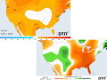 The temperature and precipitation outlook from DTN shows relatively benign conditions on average for harvest through the end of November, but there are some details to discuss. Though these images are valid through the end of November, they are heavily weighted on the September forecast. (DTN graphic)