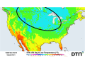 A shot of cold air will move into the Corn Belt late this week and weekend, producing a risk of frost for those areas circled. The risk is greatest in the Northern Plains and Upper Midwest and includes more than just Sunday shown here. (DTN graphic)