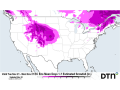 Snowfall is forecast for areas of the Rockies and Plains through Sunday, some of which may be heavy. (DTN graphic)