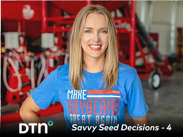 Katie Dowson, brand manager for Seed Life, an agribusiness in Virden, Illinois, that focuses on treating seed. (Photo by Mallory Weedman)