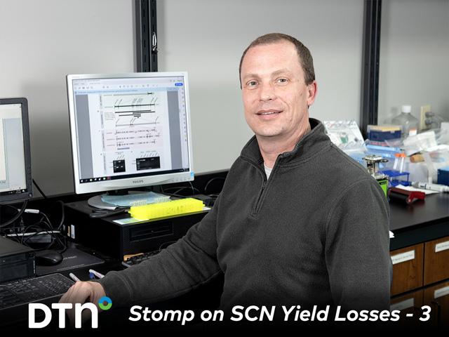 University of Missouri soybean breeder Andrew Scaboo was part of a team that discovered a new gene, GmSNAP02, that confers SCN resistance in soybean plants. (DTN photo by Jason Jenkins)