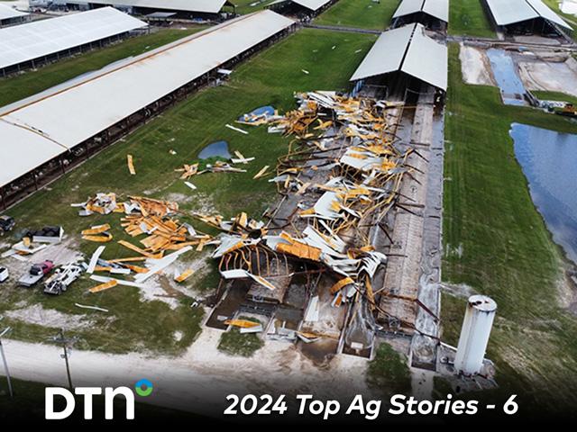 Hurricane Helene&#039;s winds destroyed part of a free stall barn and commodity barn on Full Circle Dairy in Lee, Florida. (Photo courtesy of Full Circle Dairy)