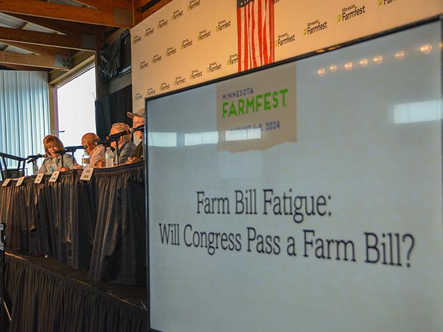 A forum Wednesday at Minnesota FarmFest focused on the farm bill. Leaders from farm groups said producers need to press lawmakers to get a bill done this year. FarmFest also was filled with talk about the elevation of Gov. Tim Walz to the Democratic ticket. (DTN photo by Chris Clayton)