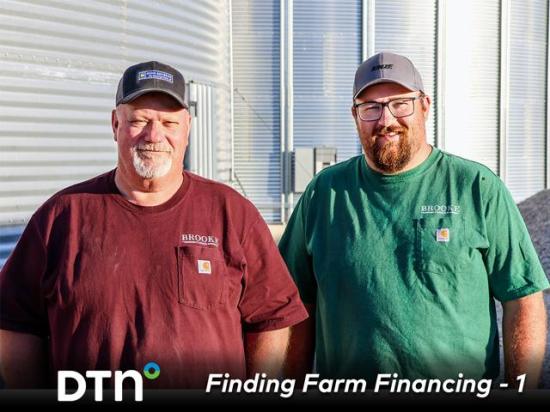 Father and son Lee and Logan Brooke farm land first owned by their family in 1869. (DTN/Progressive Farmer photo by Elaine Shein)
