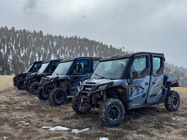 Kawasaki introduced the Ridge Crew line of UTVs, adding a second row of seating and other upgrades to its lineup. (DTN/Progressive Farmer photo by Joel Reichenberger)