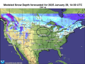 Iowa, along with many other central U.S. states, has no snow cover in late January. Winter snowfall totals are more than 80% below average at some stations. (NOAA graphic)