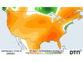 Below-normal precipitation is forecast for the next 10 days, even though some systems will move through with showers. (DTN graphic) 