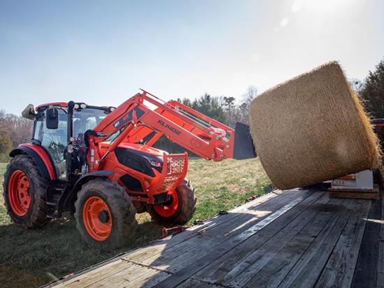 KIOTI Tractor is rolling out its largest tractors to date: the HX1302 (130 horsepower) and HX1402 (140 horsepower), shown here. Both tractors have semi-powershift transmissions and are powered by KIOTI four-cylinder water-cooled diesel engines, delivering up to 120 PTO horsepower. (Photo courtesy of KIOTI Tractor)