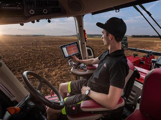 Preliminary numbers from equipment manufacturers show tractor and combine sales were down sharply in May 2025 compared to May 2024. (DTN image courtesy Case IH)