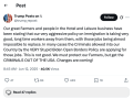 In a social media post on Thursday, President Donald Trump warned that his administration&#039;s immigration enforcement actions may be unduly hurting farms and other businesses such as hotels. Trump later said he expects to issue an order on farm labor. (Image from social media post on X) 
