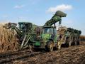 A new technology partnership between U.S. Sugar and Everglades Equipment Group will work to apply Deere&#039;s newest technologies across U.S. Sugar&#039;s sprawling 255,000-acre Florida operation. Shown here is a John Deere Sugar Cane harvester in action. (Photo courtesy of U.S. Sugar)