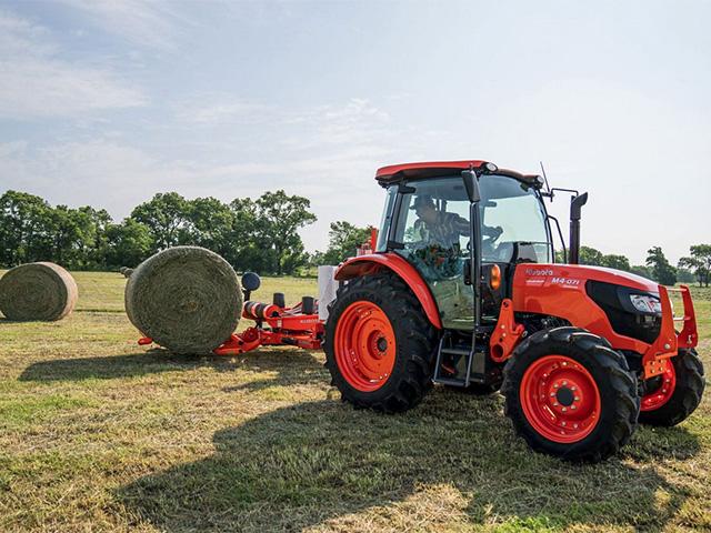 Preliminary figures from equipment manufacturers show some improvement in sales of sub-compact and under-100-horsepower utility tractors. But ag tractors and combines still live in the dumps. (Photo courtesy of KubotaUSA)